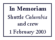In memoriam, shuttle Columbia